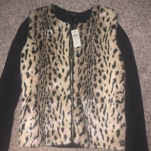 Black and Cheetah furry sweater